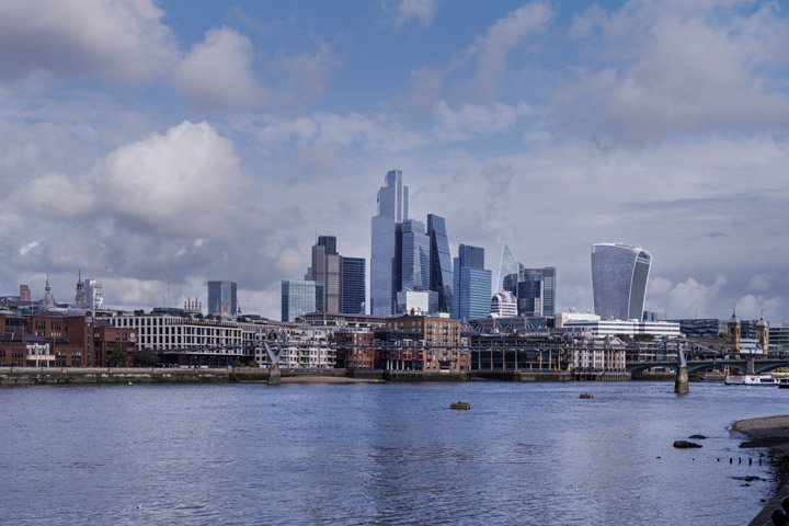 Daytime photograph of City of London skyline