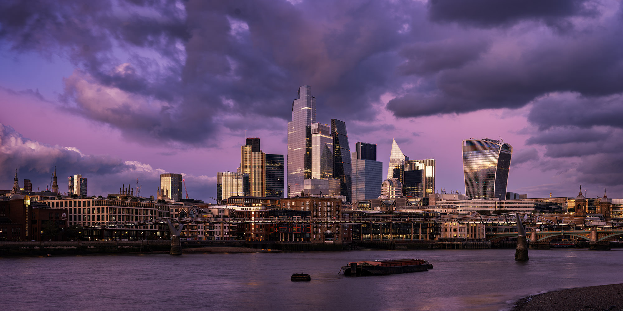 Photograph of London Skyline dramatic clouds